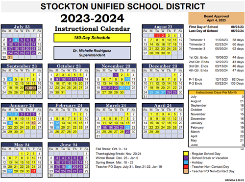 2023-2024 Instructional Calendar